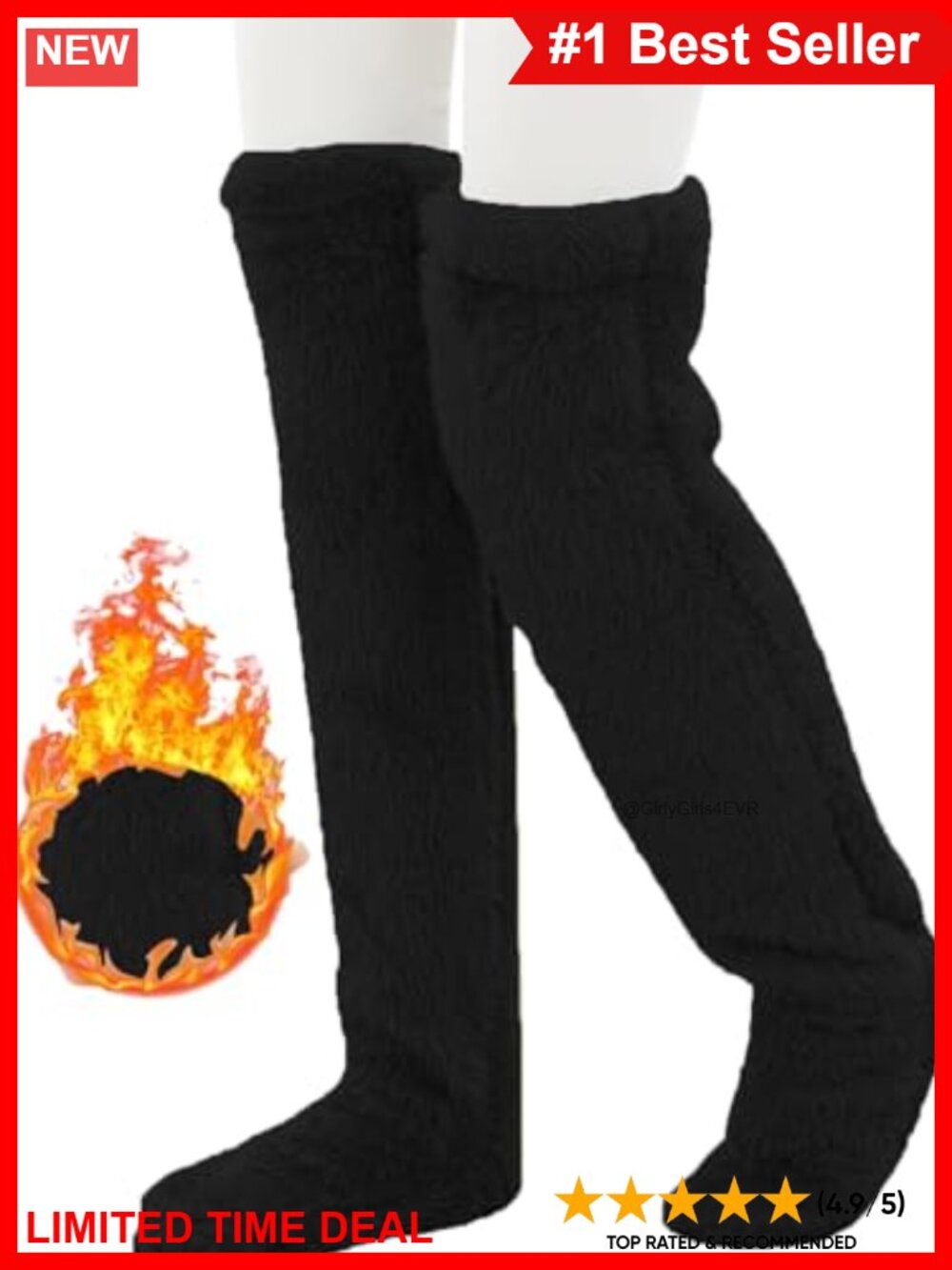Fuzzy Thigh High Over Knee Socks Plush Slipper Leg Warmers